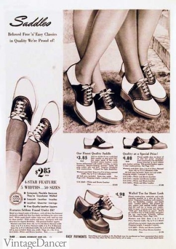 saddle shoes in 40s pop culture